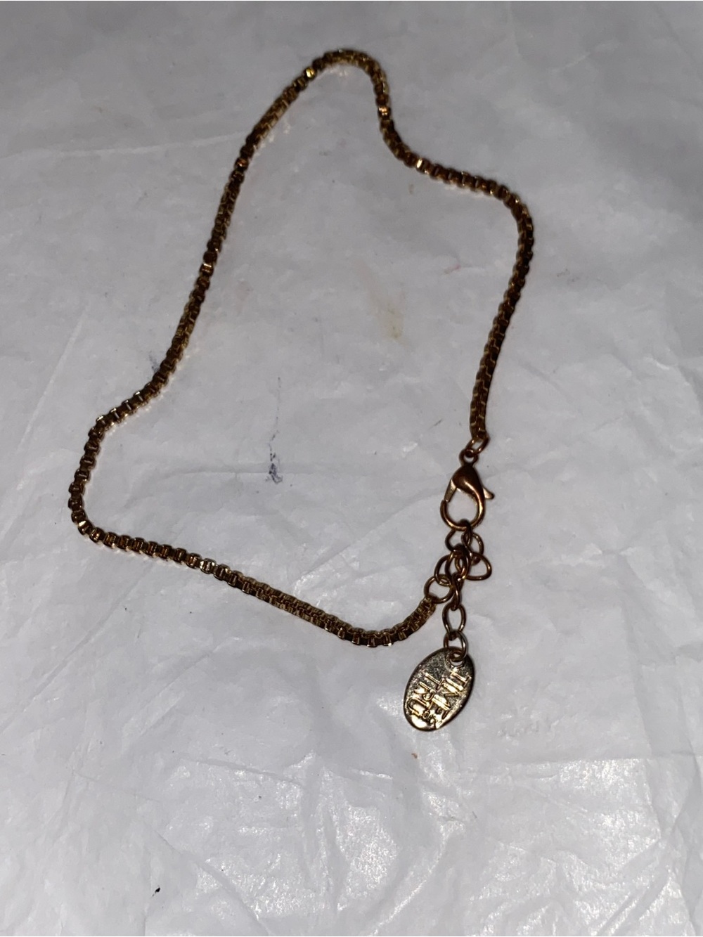 True time Gold Tone Women's Chain Bracelet with Oval Charm